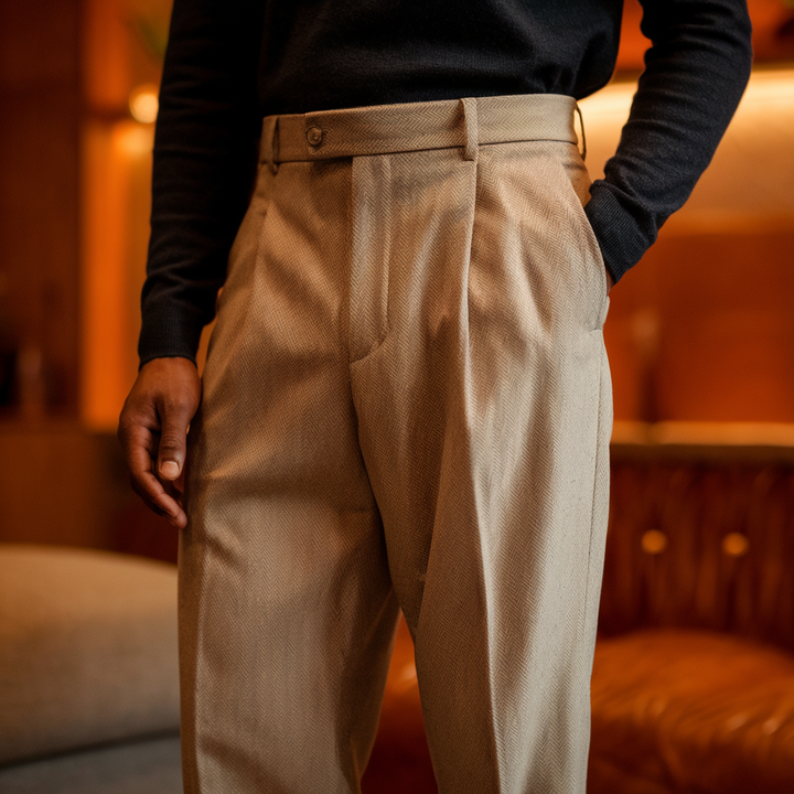 Herringbone Tailored Trousers