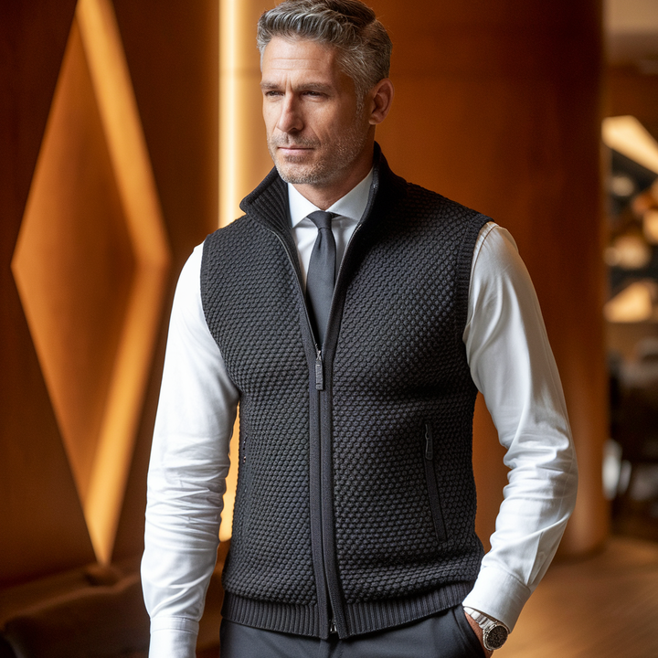 Knitted Full Zip Gilet